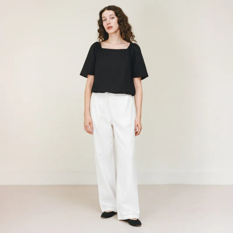 The Wendy Pant, White sold by Salter House