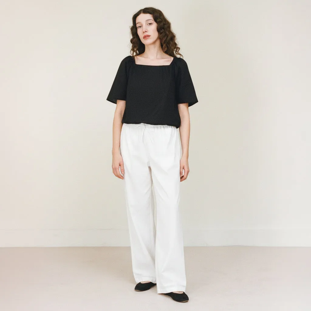 The Wendy Pant, White sold by Salter House