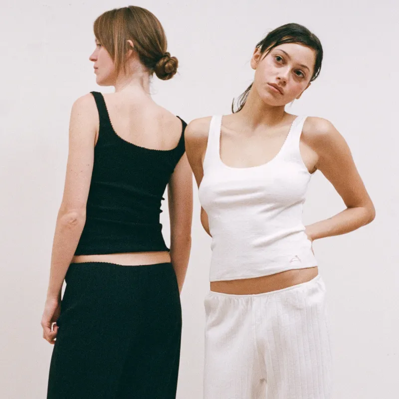 Pointelle Tank sold by Salter House