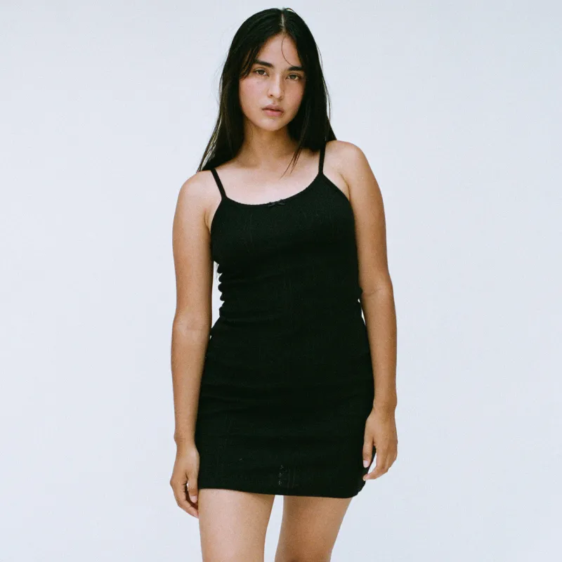 Cou Cou Black Picot Trim Dress sold by Salter House