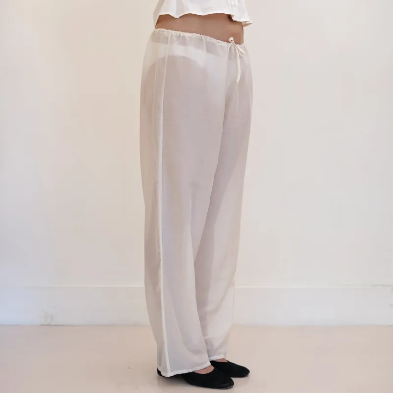 Sheer Drawstring Pants, Natural made by Salter House