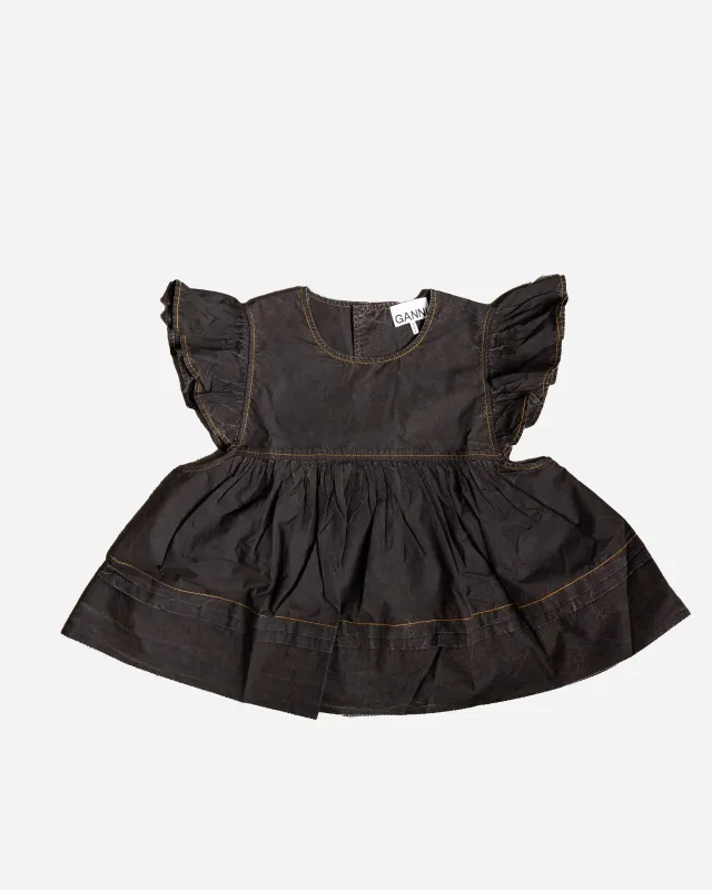 Garment Dyed Cotton Frill Sleeve Top sold by NAKED CPH