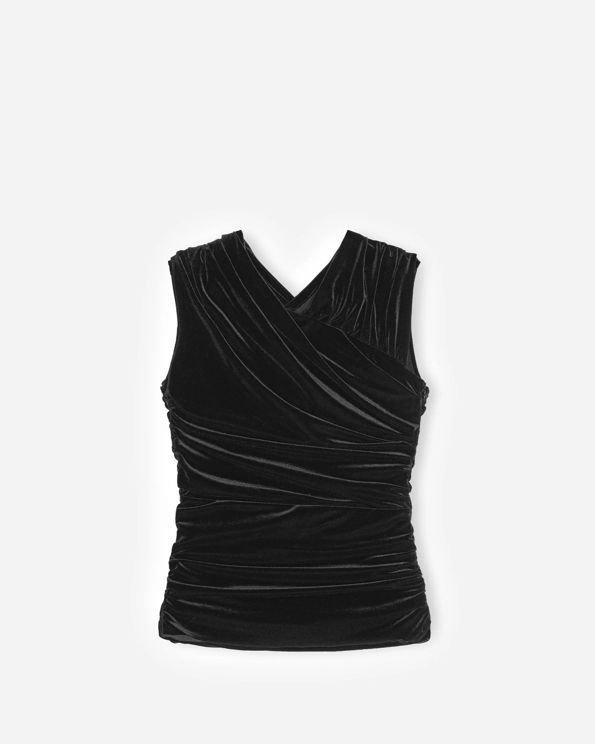 Velvet Jersey Ruched Crossover Blouse sold by NAKED CPH