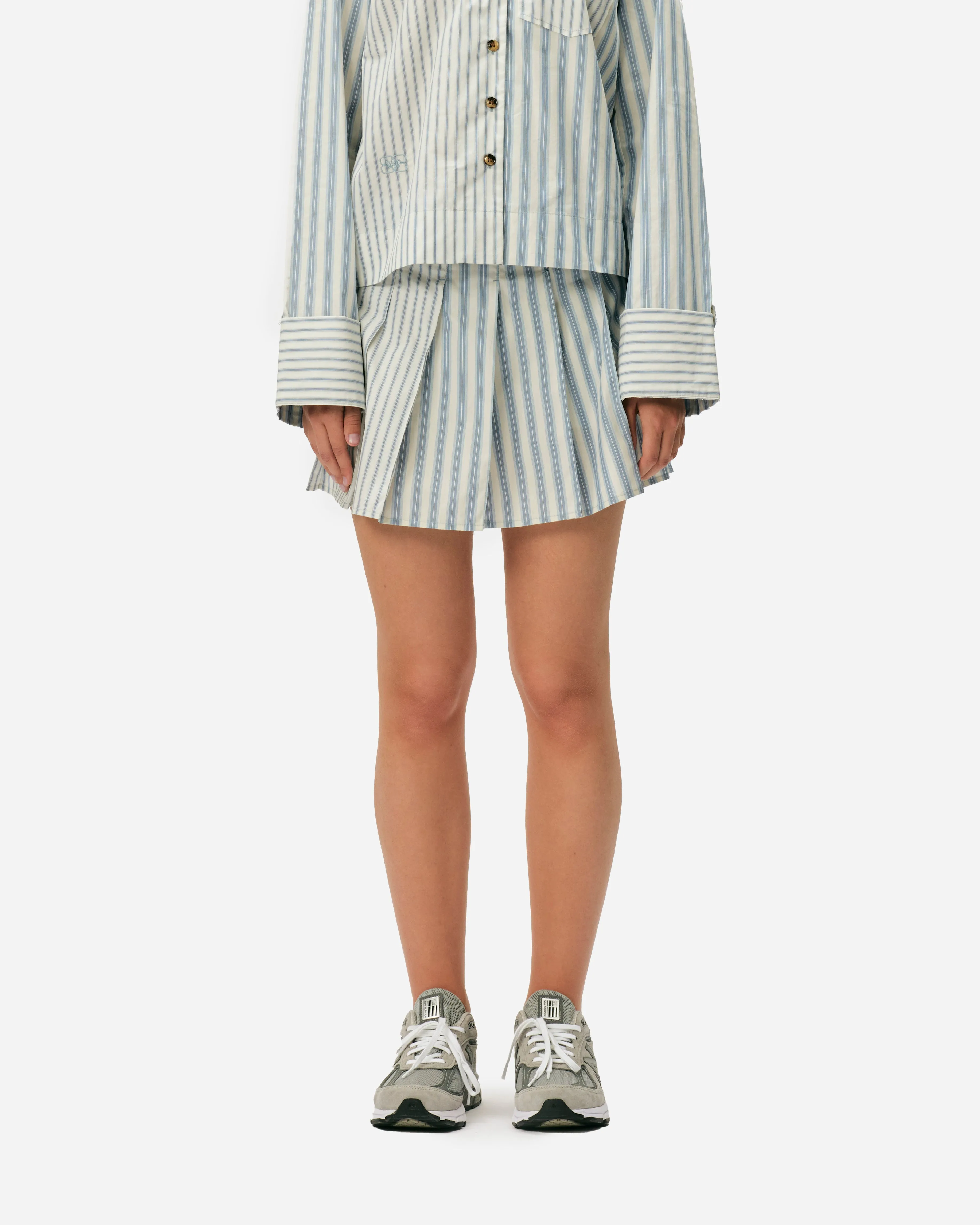 Stripe Cotton Pleated Mini Skirt sold by NAKED CPH product image thumbnail 3