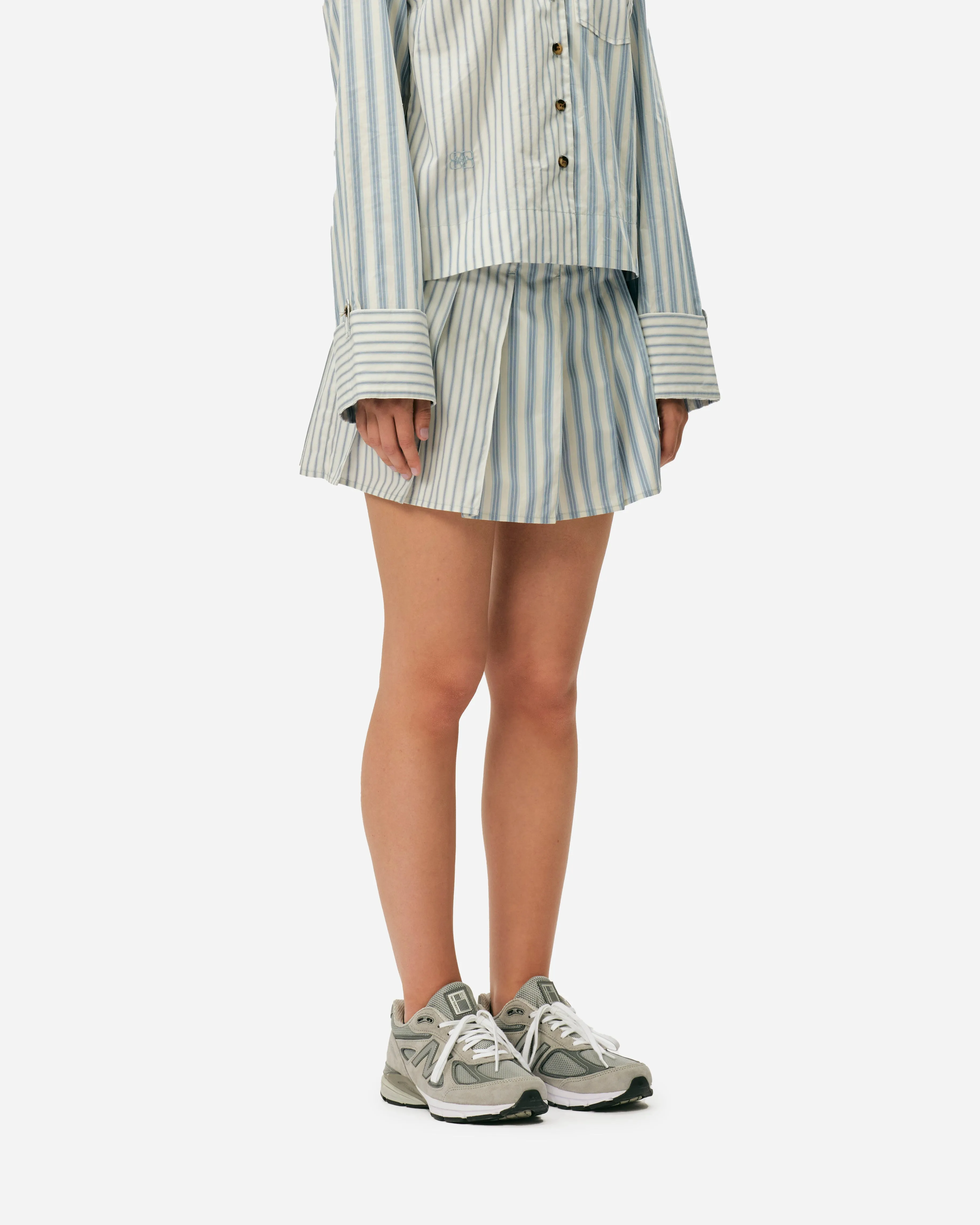 Stripe Cotton Pleated Mini Skirt sold by NAKED CPH product image thumbnail 4
