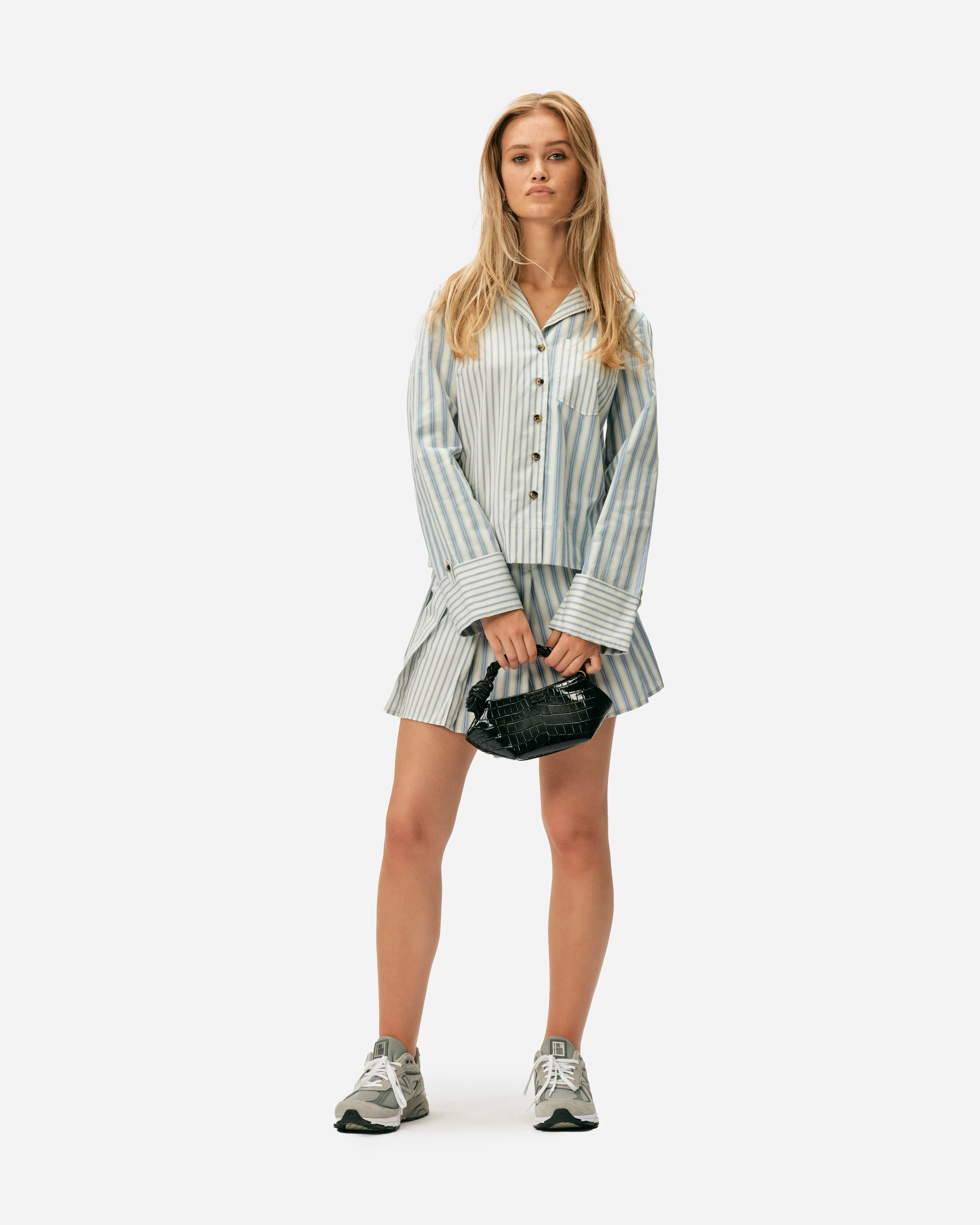 Stripe Cotton Pleated Mini Skirt sold by NAKED CPH product image thumbnail 2