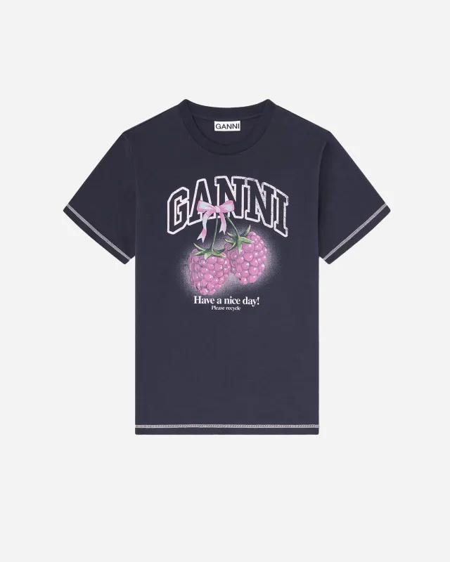 Basic Cotton Jersey Raspberry Print made by NAKED CPH