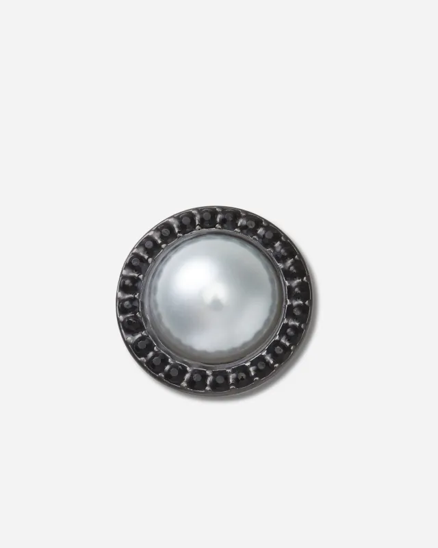 Jibbitz Pearl with Black Gem Base made by NAKED CPH