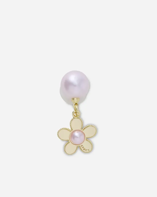 Jibbitz Pink Pearl and Gold Flower made by NAKED CPH