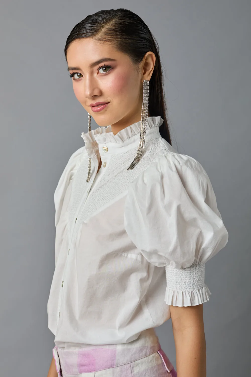 Short Sleeve Smocked Shirt sold by Hope for Flowers