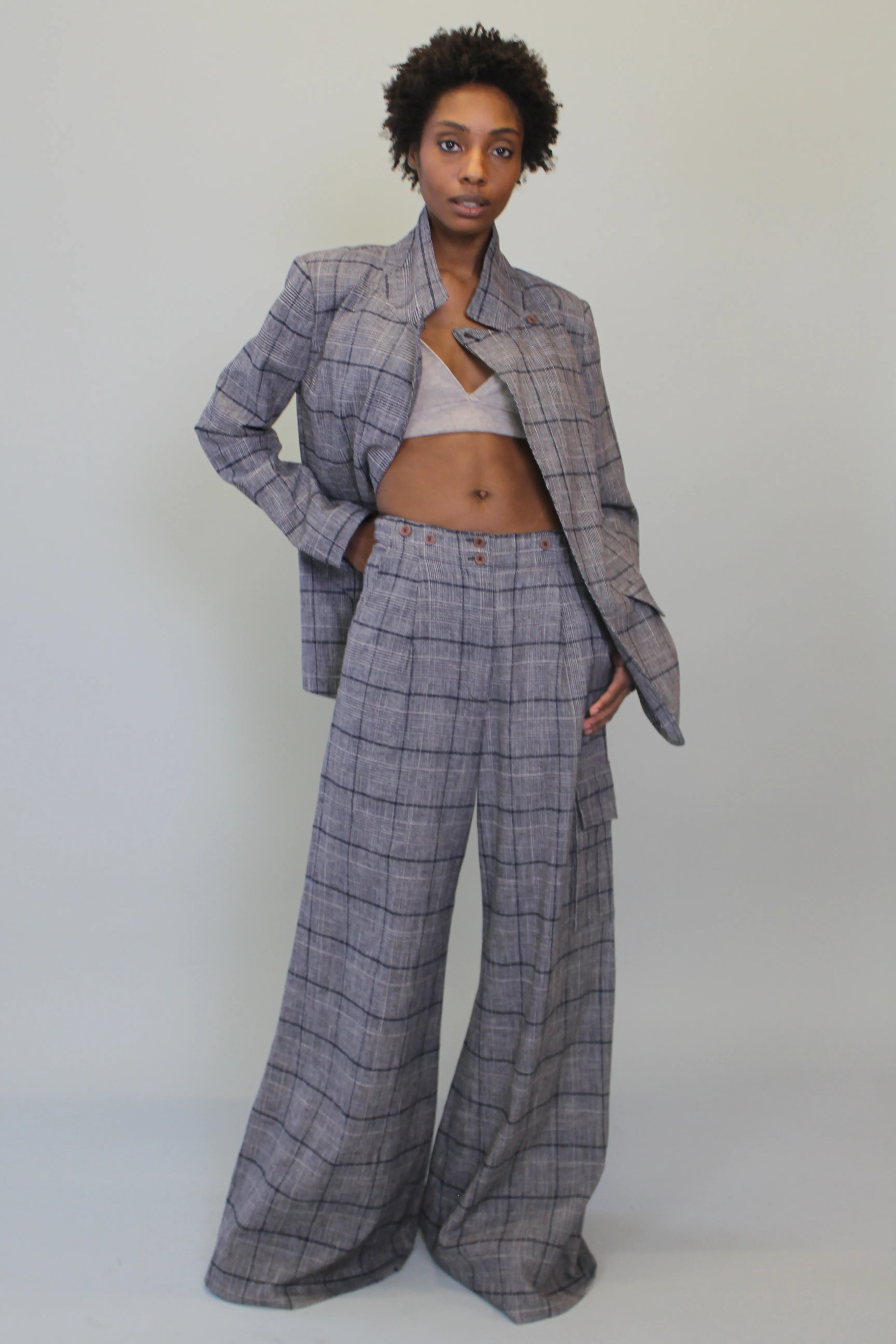 Grey Plaid Blazer sold by Hope for Flowers
