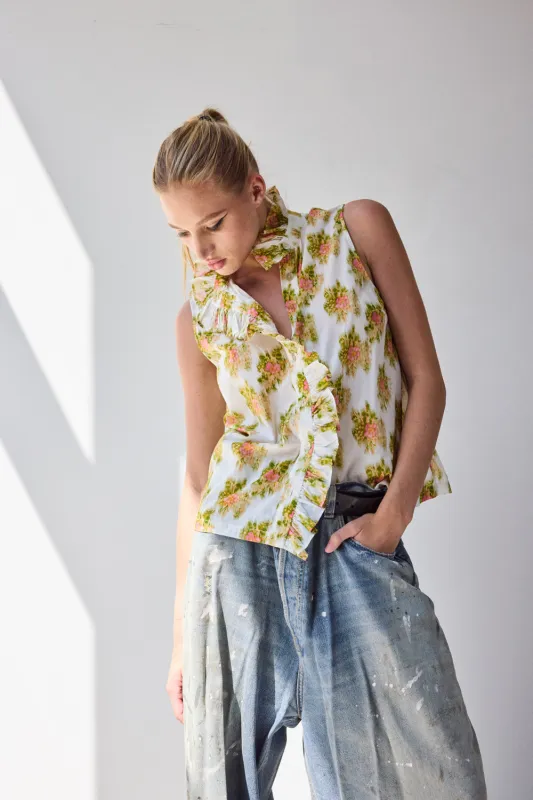 Sleeveless Frilled Buttondown made by Hope for Flowers