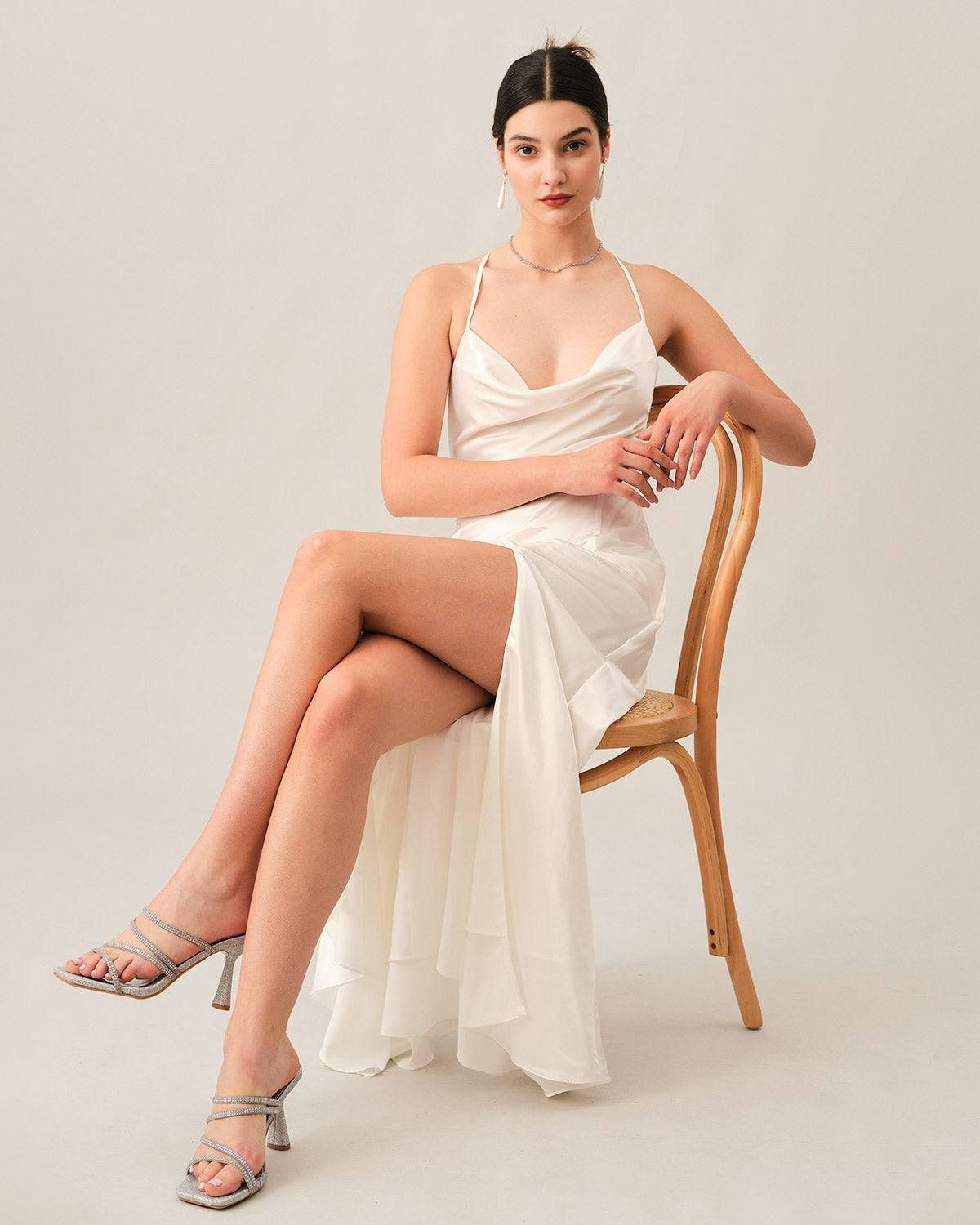 The Satin Split Hem Maxi Dress sold by rihoas product image thumbnail 2