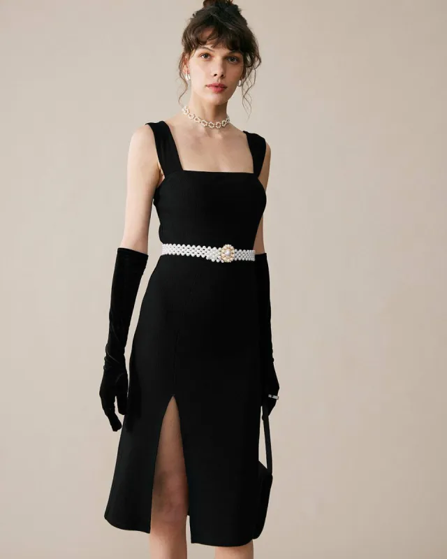 Square Neck Backless Midi Dress sold by rihoas