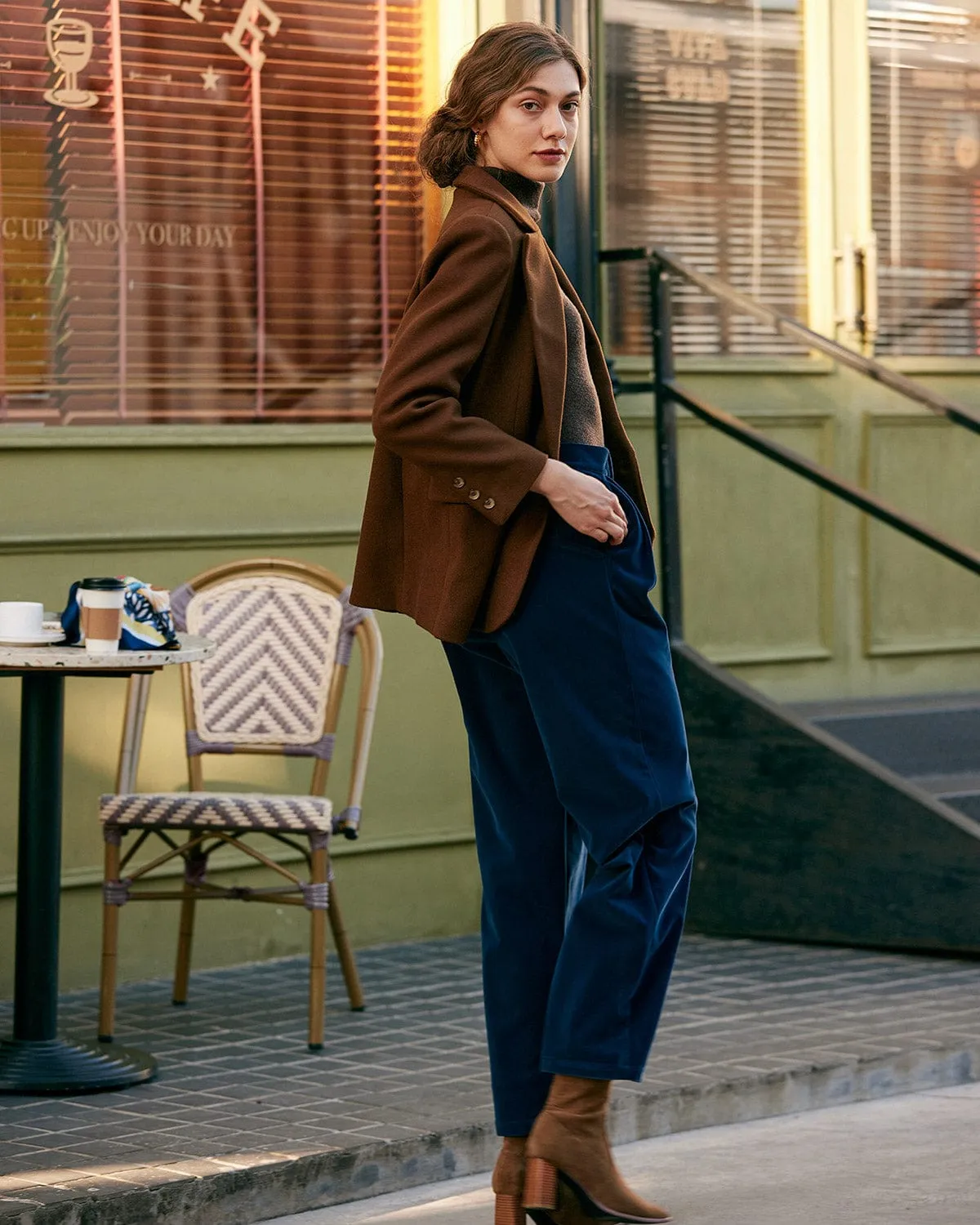 The Solid Collared Single Button Blazer sold by rihoas product image thumbnail 5