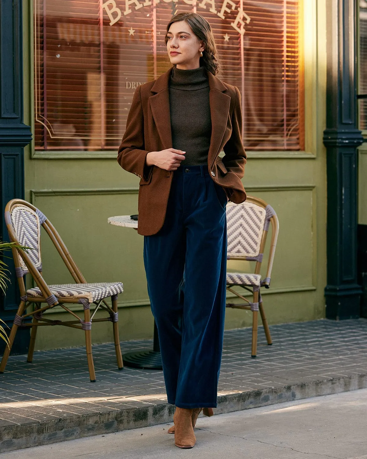 The Solid Collared Single Button Blazer sold by rihoas product image thumbnail 4