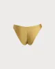 The Yellow Ruched Low Waist Bikini Bottom sold by rihoas