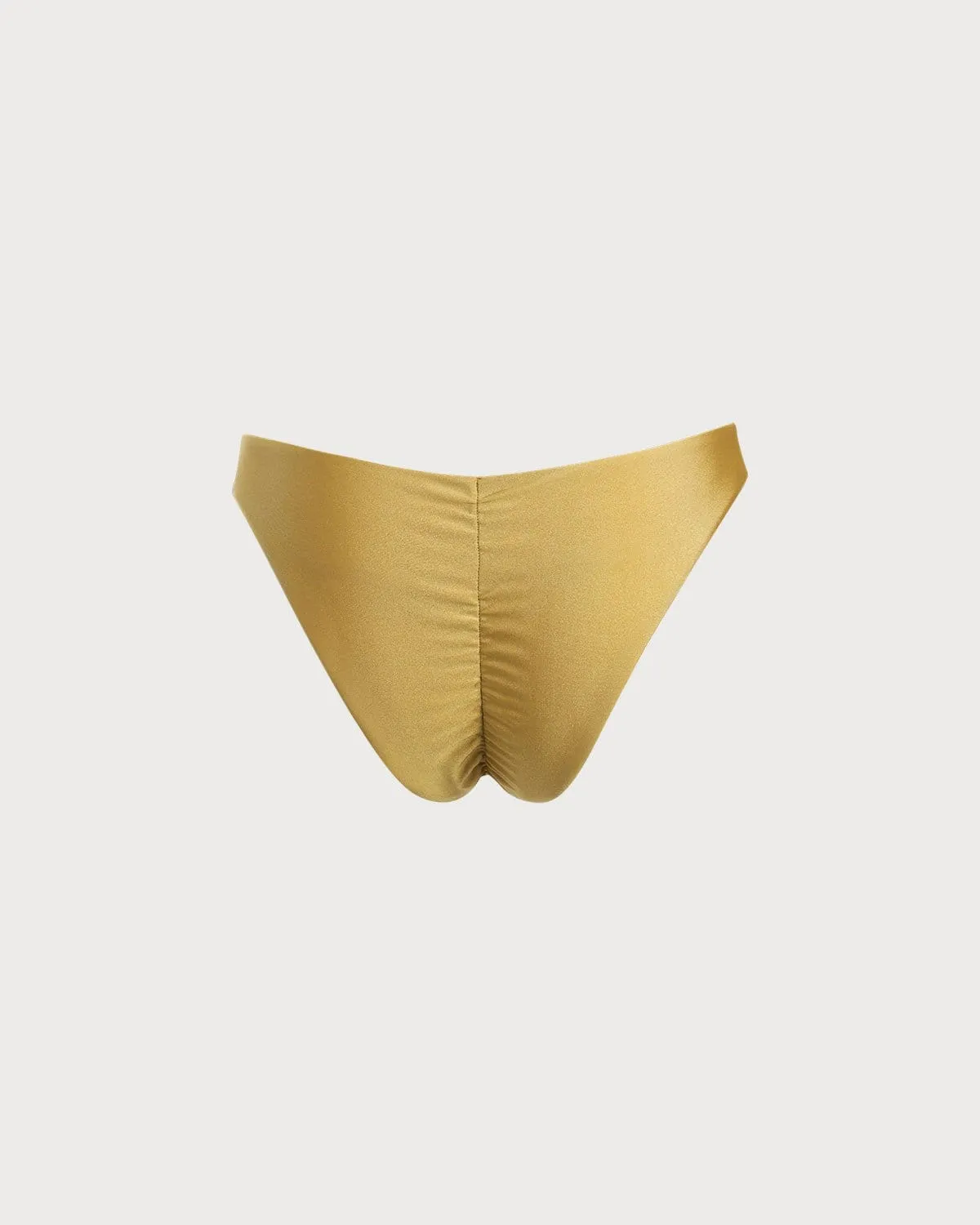 The Yellow Ruched Low Waist Bikini Bottom sold by rihoas product image thumbnail 2