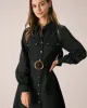The Black Belted Button-Down Shirt Midi Dress sold by rihoas