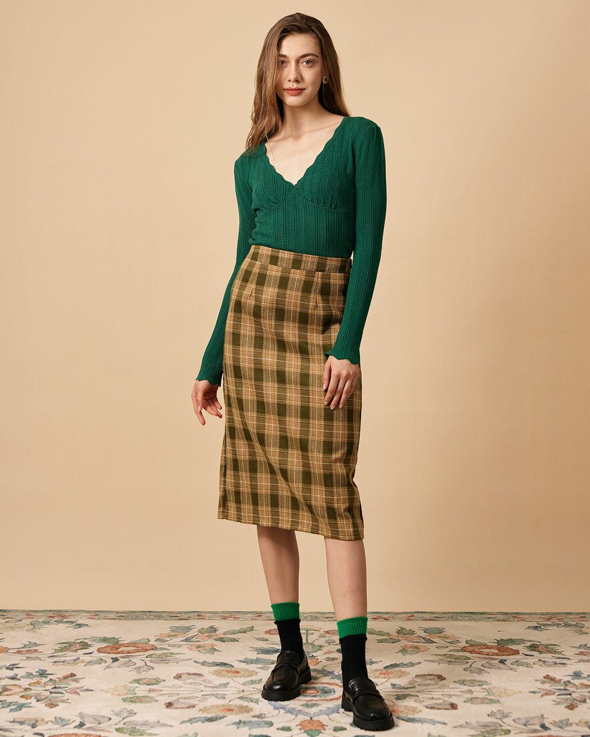 The Scallop-edge Solid Knit Top sold by rihoas product image thumbnail 9