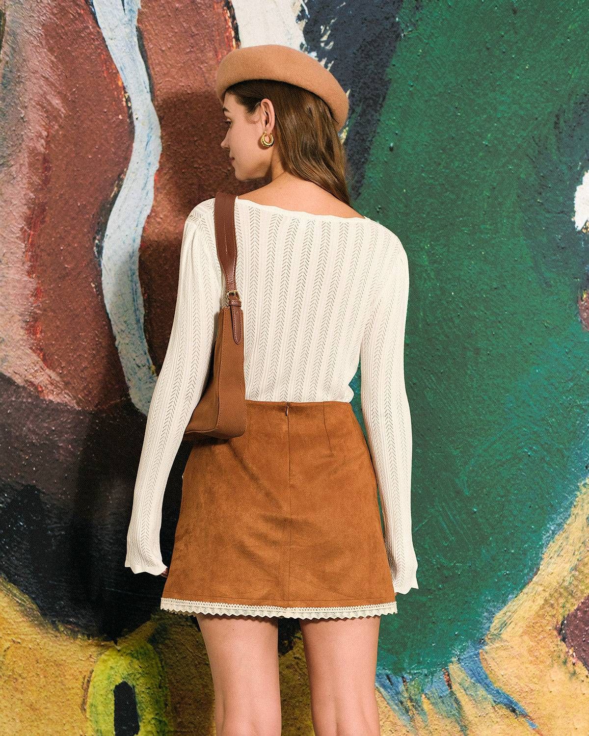 The Scallop-edge Solid Knit Top sold by rihoas product image thumbnail 5