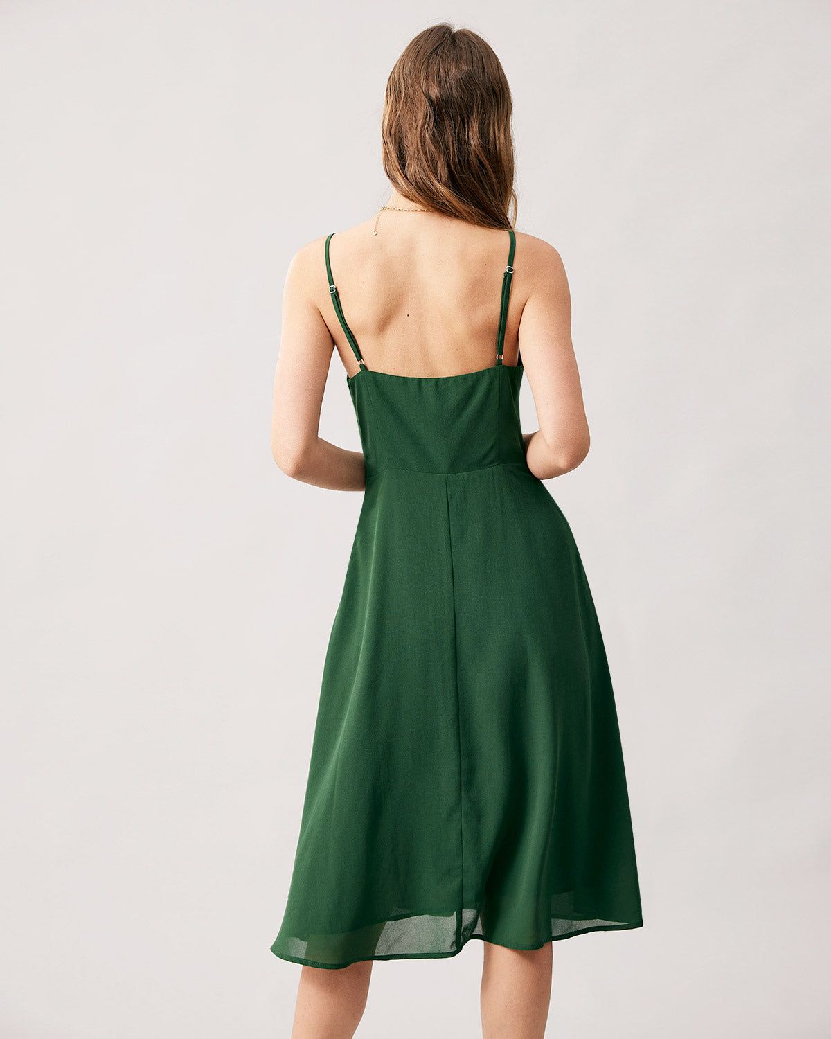 The Green Spaghetti Strap Midi Dress sold by rihoas product image thumbnail 5