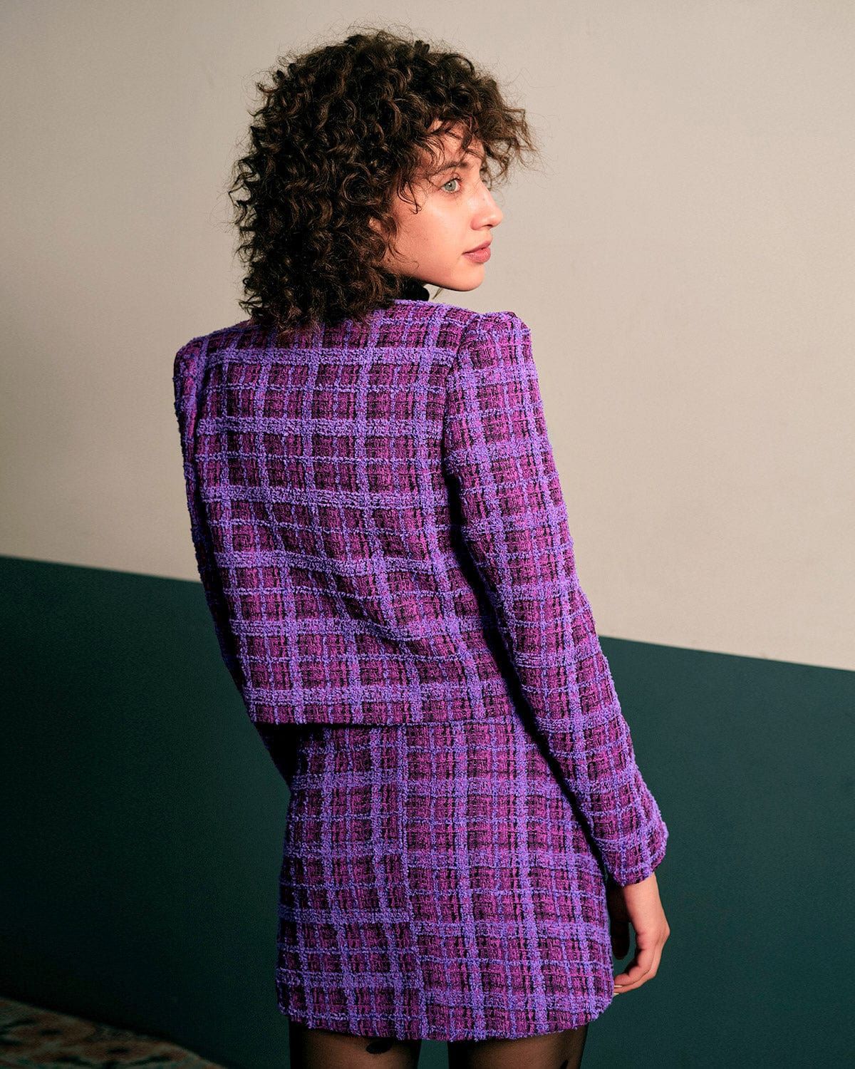The Plaid Tweed Cropped Jacket sold by rihoas product image thumbnail 5