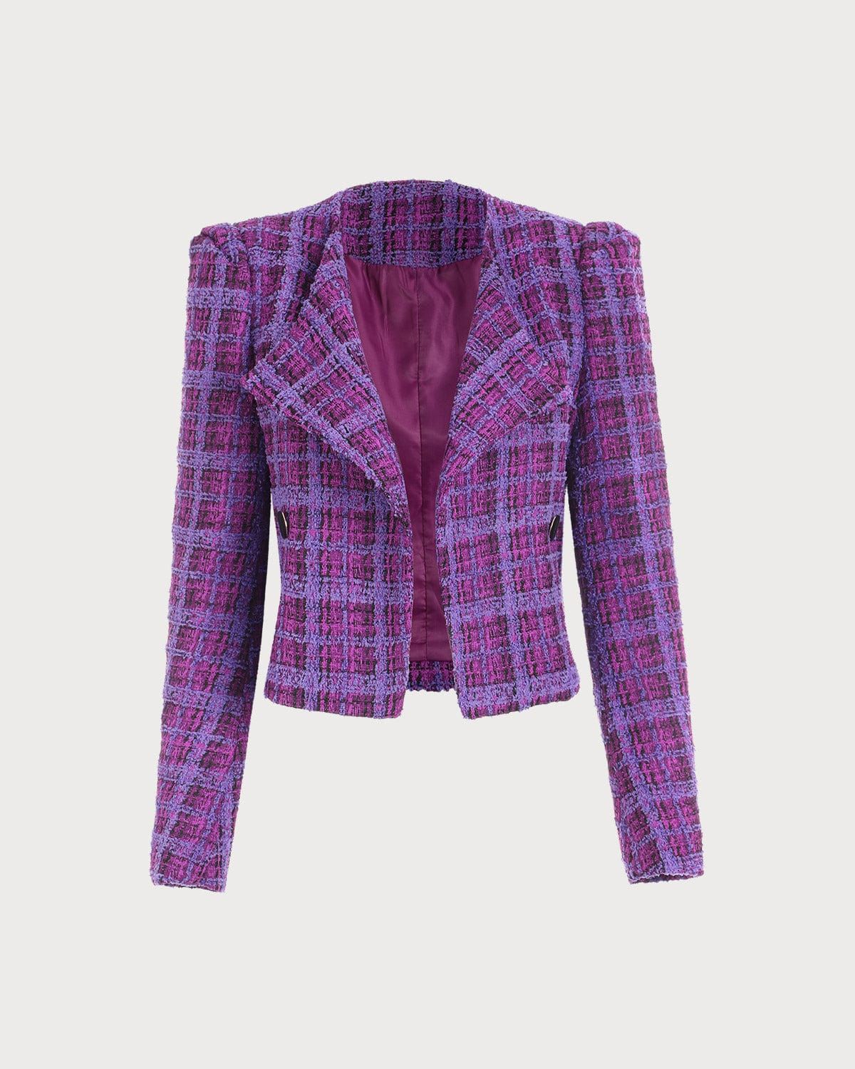 The Plaid Tweed Cropped Jacket sold by rihoas product image thumbnail 6