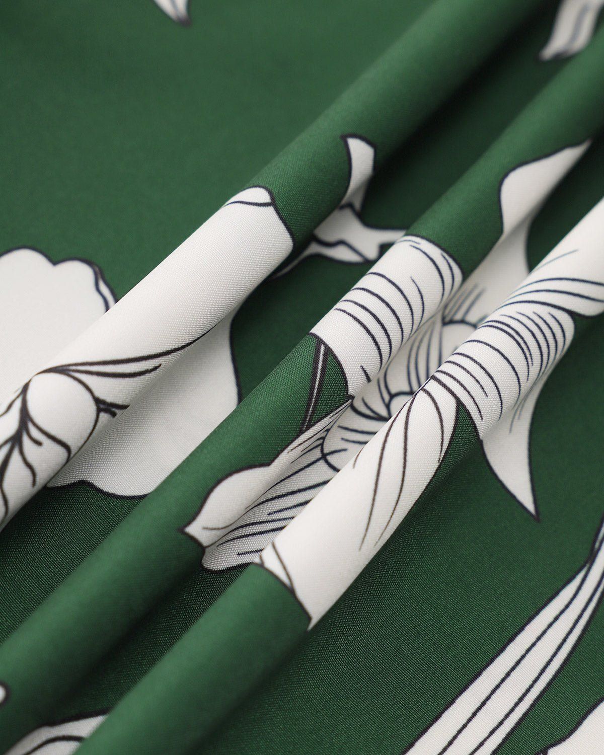 The Green Mock Neck Floral Long Sleeve Mini Dress sold by rihoas product image thumbnail 2