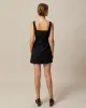 The Black Square Neck Scalloped Mini Dress sold by rihoas