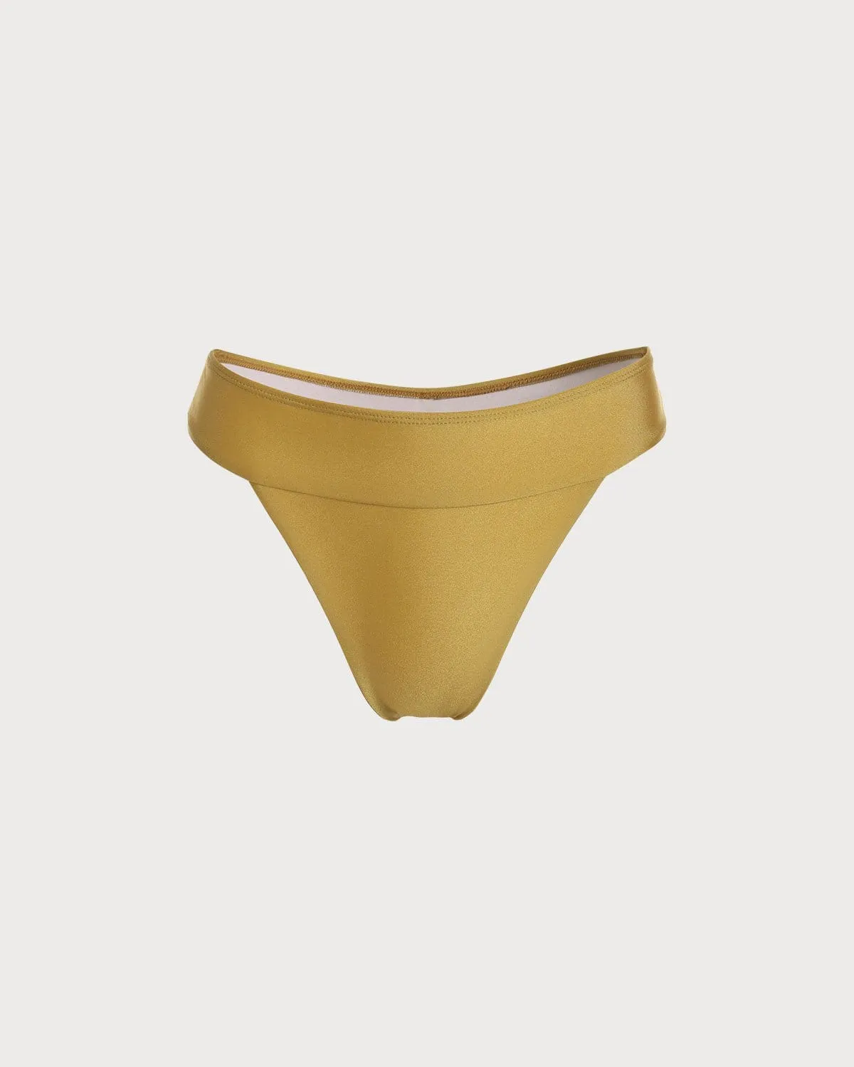 The Yellow Middle Waist Bikini Bottom sold by rihoas