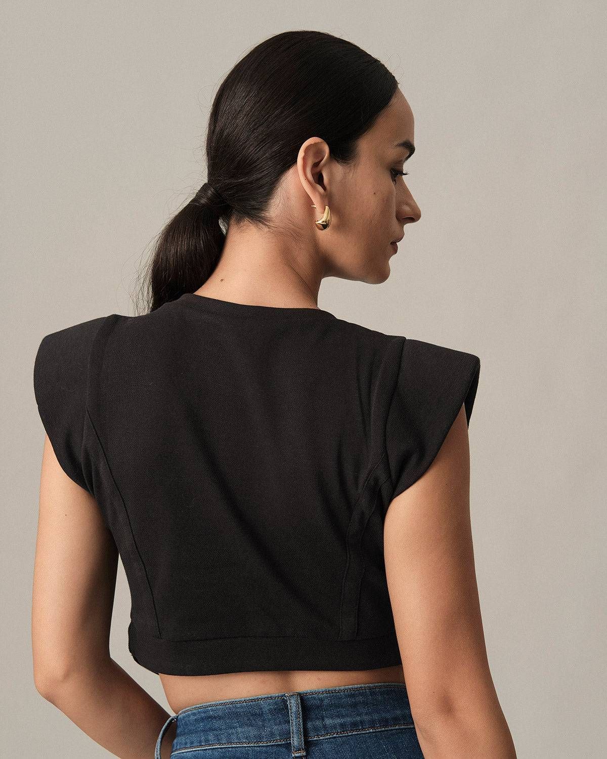 The Solid Color Seam Crop Tank Top sold by rihoas product image thumbnail 5