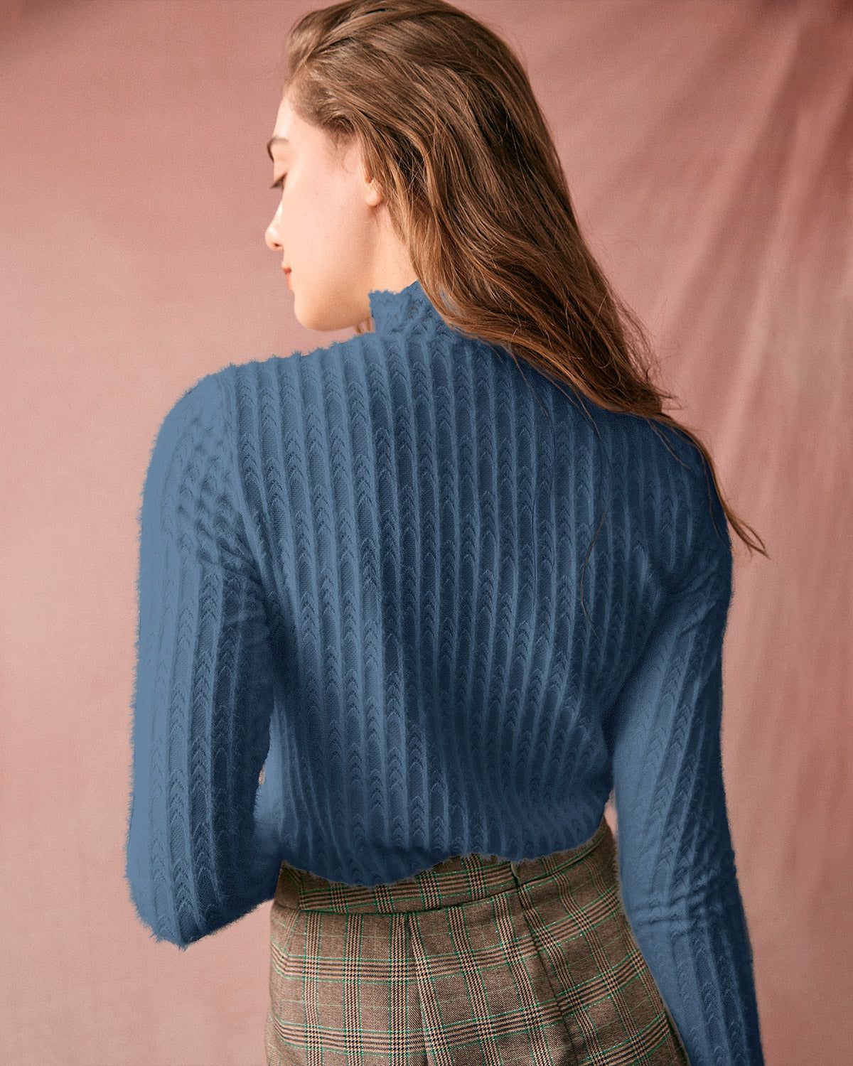 The Mock Neck Textured Knit Top sold by rihoas product image thumbnail 2