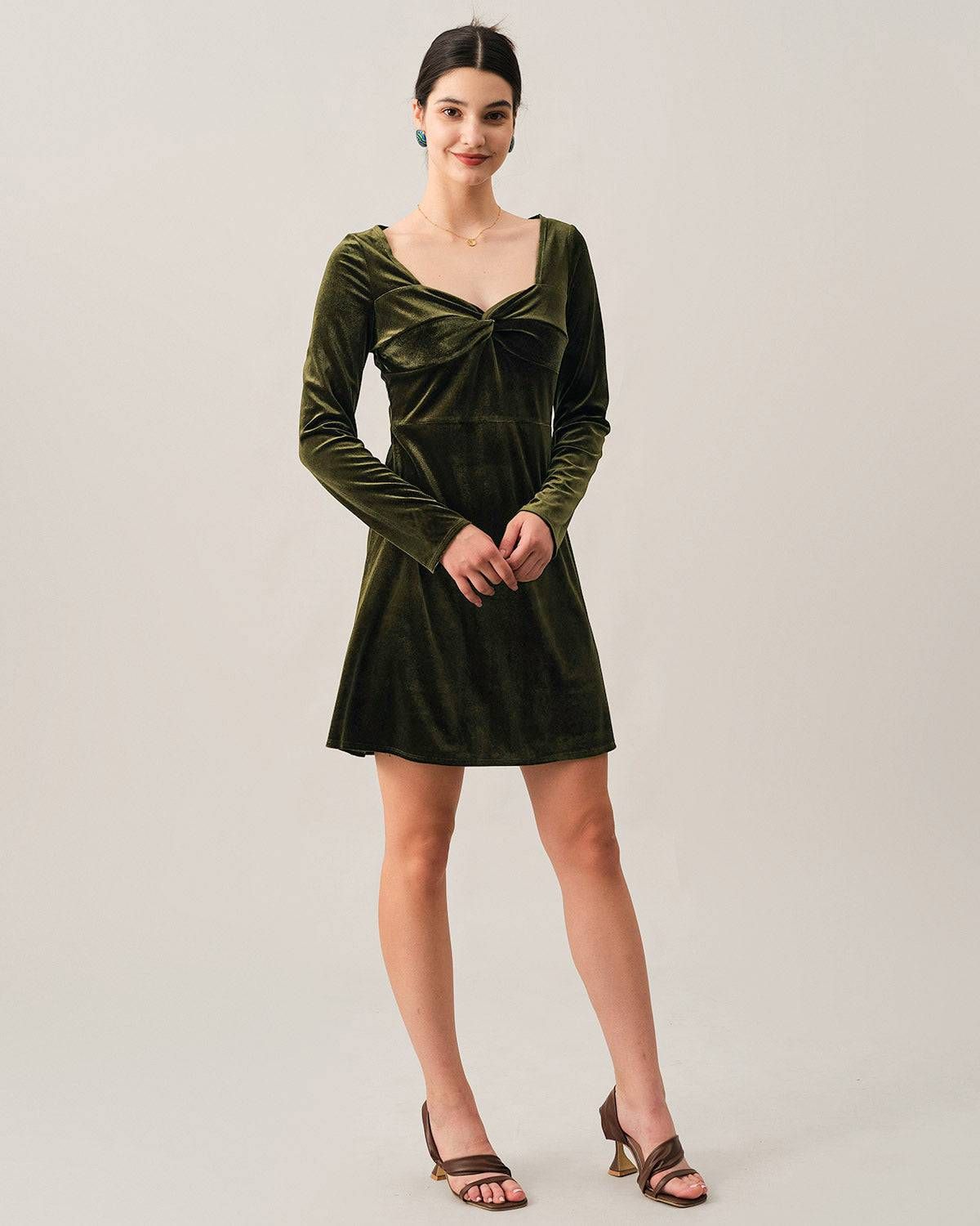 The Solid Velvet Mini Dress sold by rihoas product image thumbnail 5