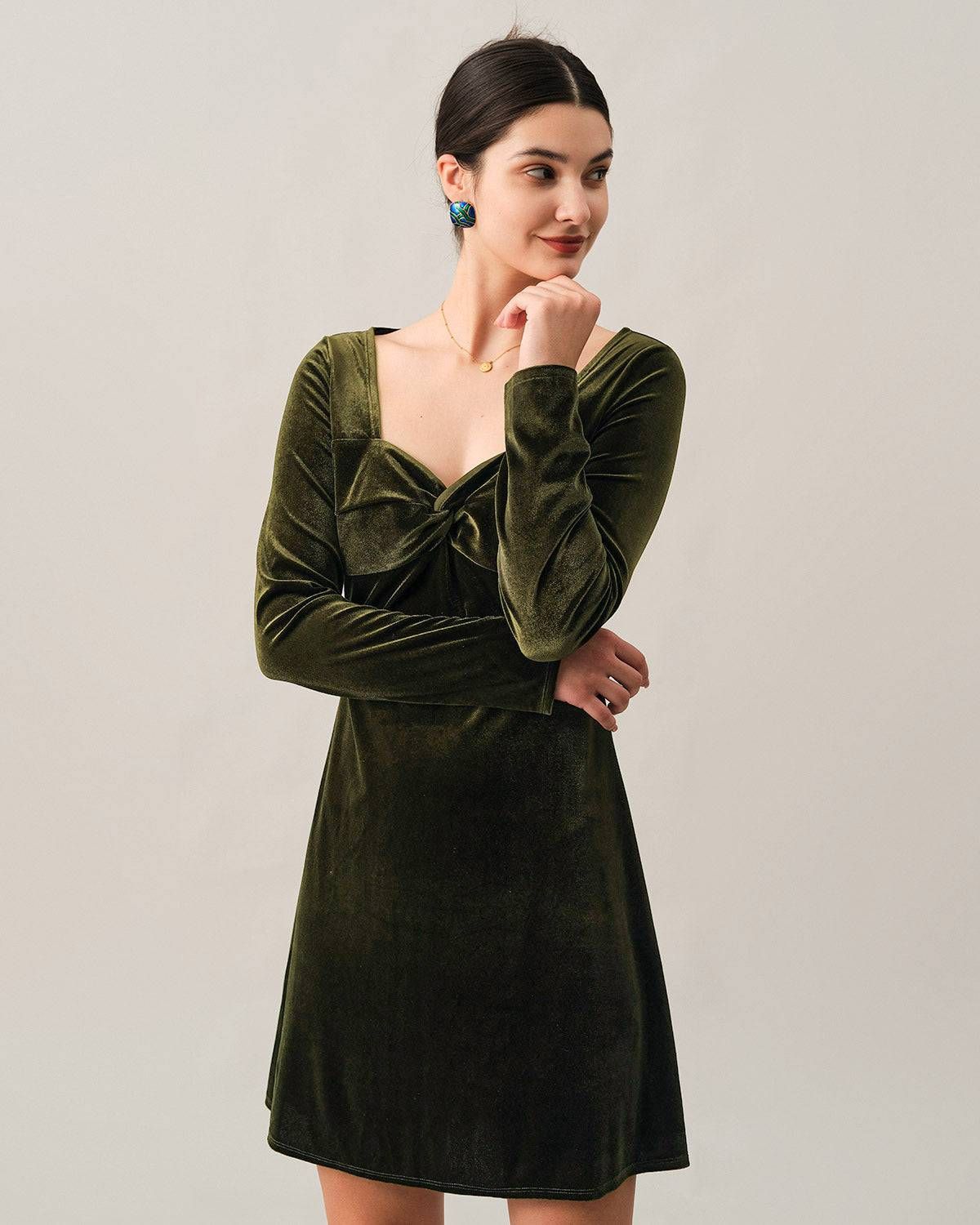 The Solid Velvet Mini Dress sold by rihoas product image thumbnail 4