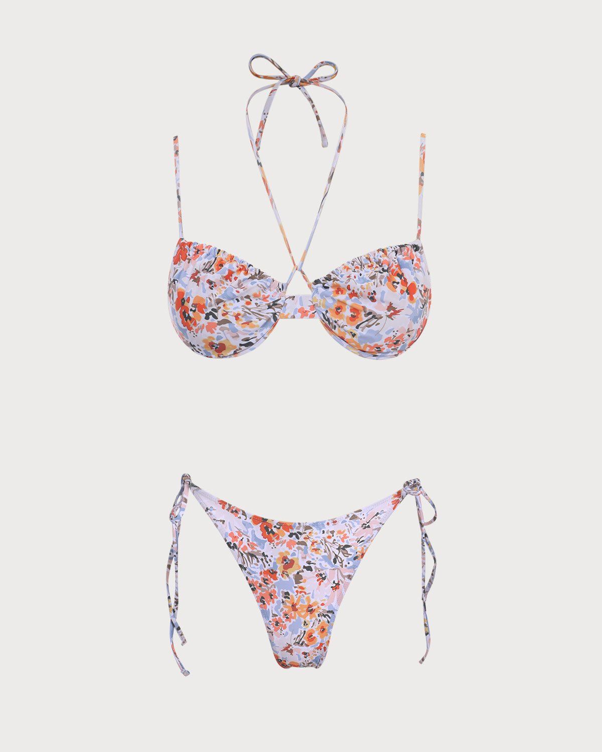 The V Neck Floral Underwire Bikini Set sold by rihoas product image thumbnail 6
