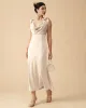 The Apricot Tie Strap Backless Satin Maxi Dress sold by rihoas