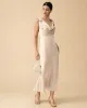 The Apricot Tie Strap Backless Satin Maxi Dress sold by rihoas