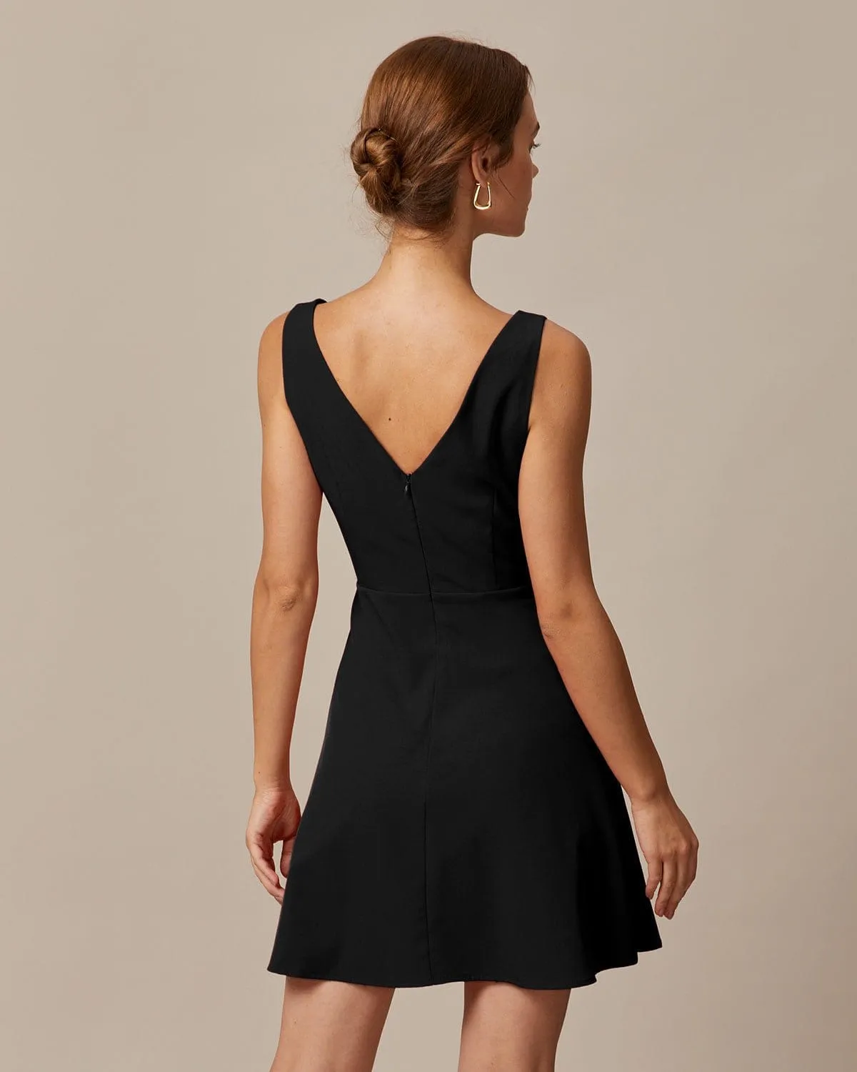 The Black Boat Neck High Waisted Mini Dress sold by rihoas product image thumbnail 3