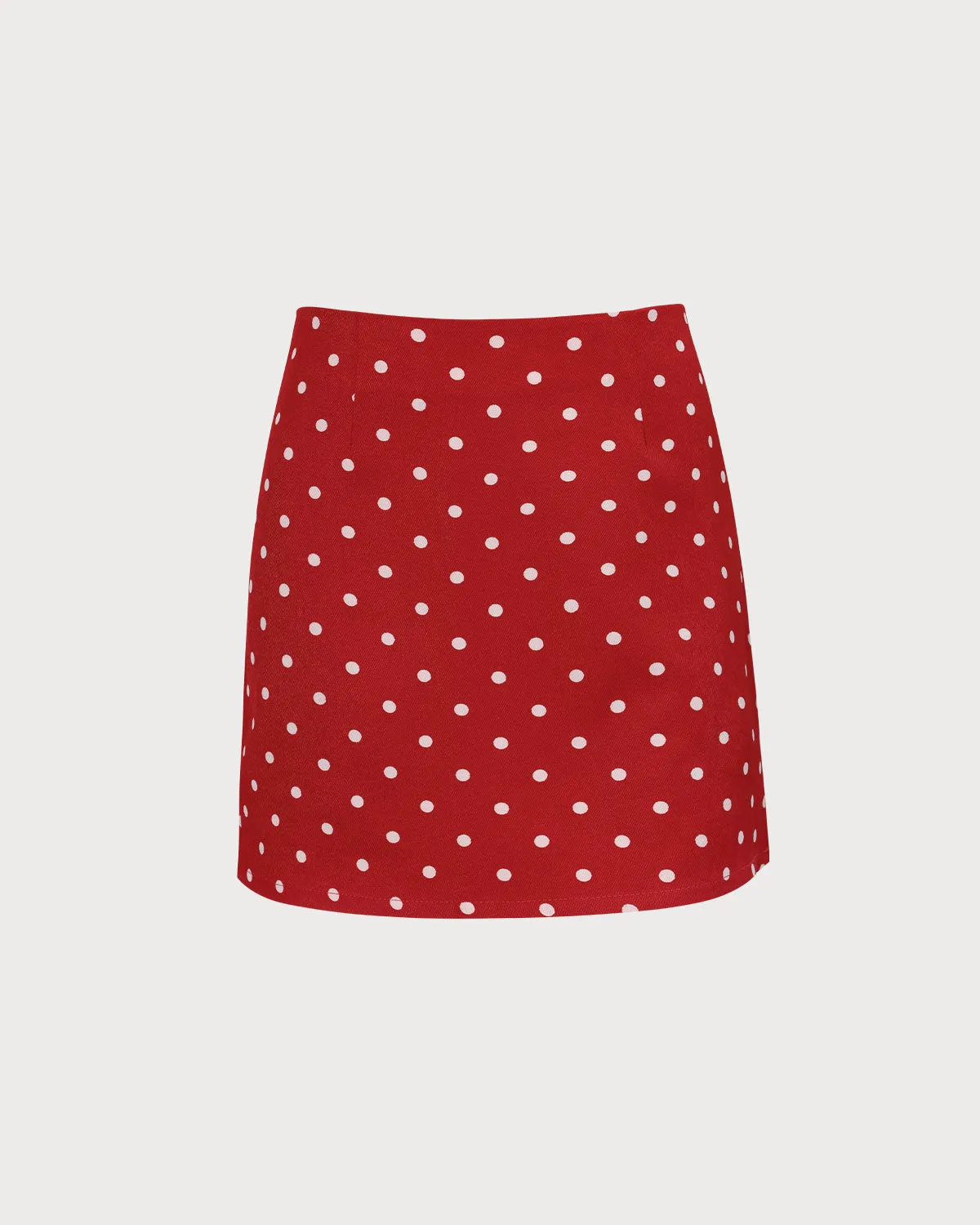 Women's Red Polka Dot High-waisted Mini Skirt sold by rihoas product image thumbnail 5