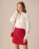 Women's Red Polka Dot High-waisted Mini Skirt sold by rihoas