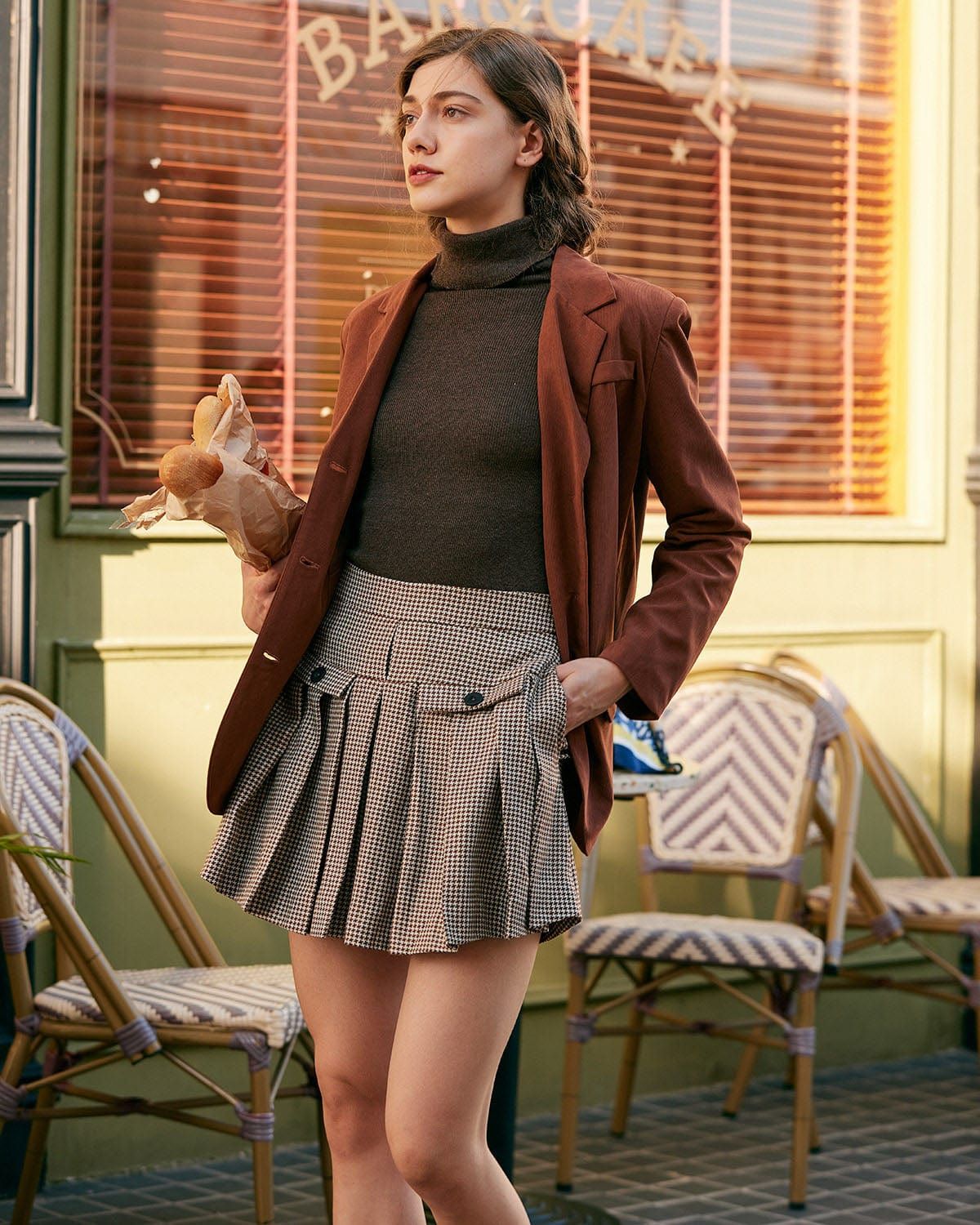 The High Waisted Plaid Pleated Skort sold by rihoas product image thumbnail 4