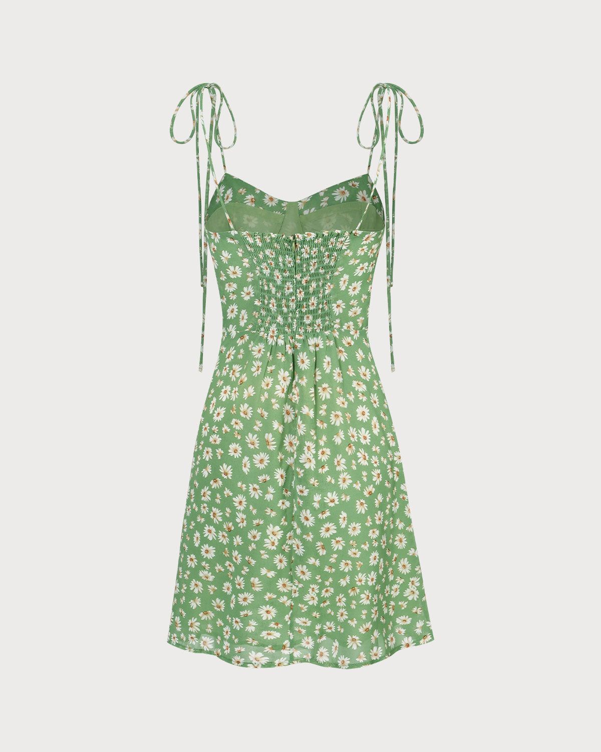 The Green Sweetheart Neck Floral Daisy Mini Dress sold by rihoas product image thumbnail 9