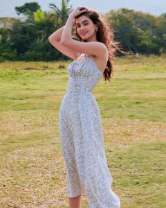 The Beige Floral Ruched Slip Midi Dress sold by rihoas