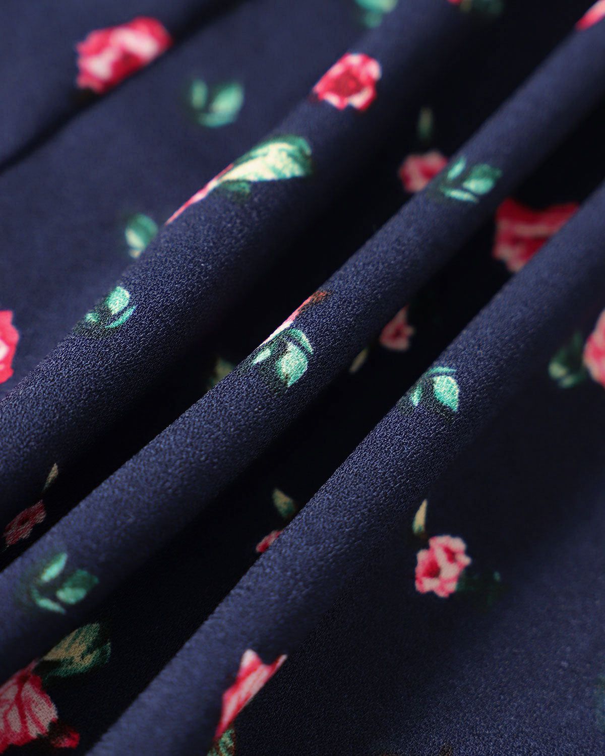 The Navy Lapel Puff Sleeve Shirt Midi Dress sold by rihoas product image thumbnail 2