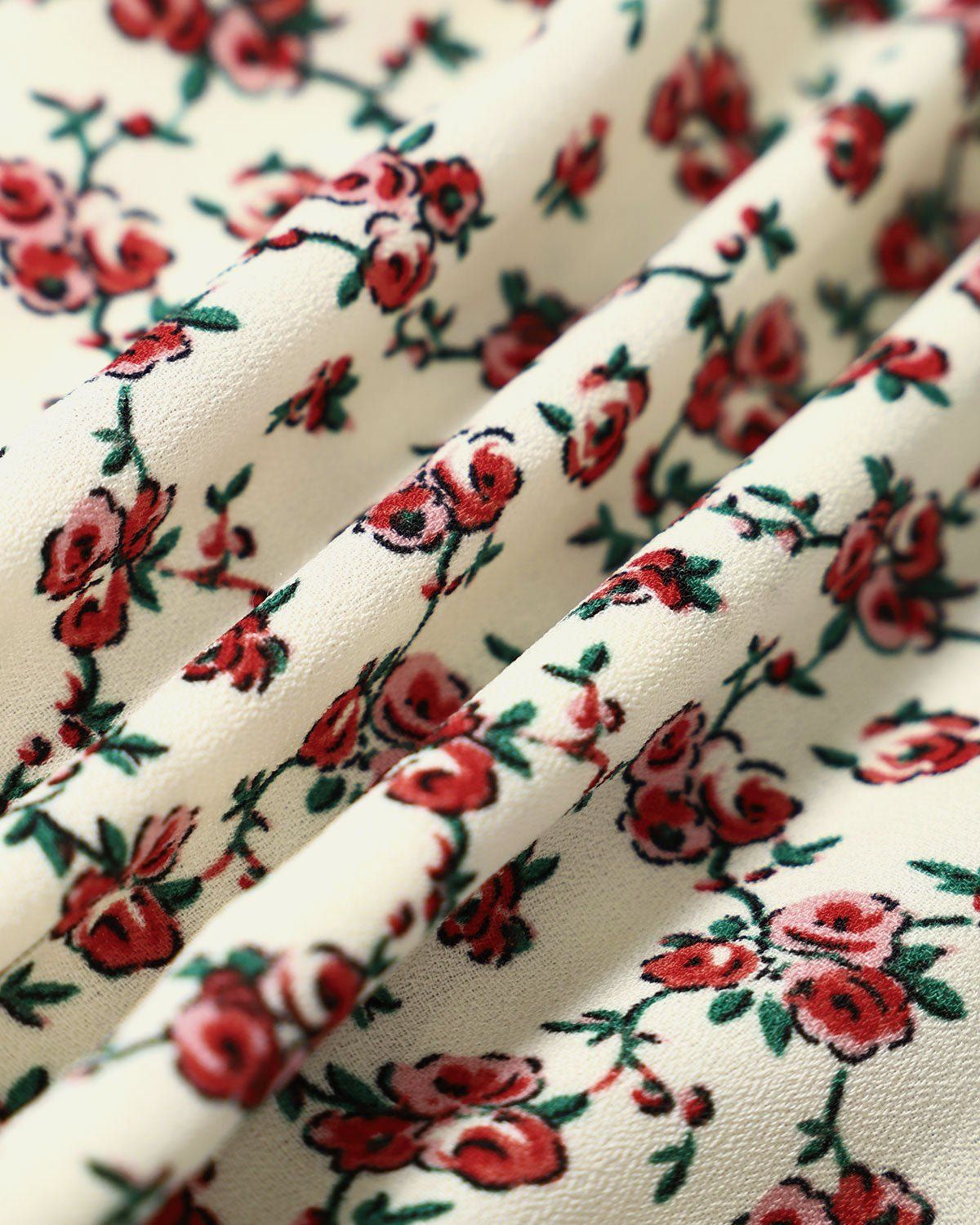 The Beige V Neck Floral Button Up Blouse sold by rihoas product image thumbnail 2