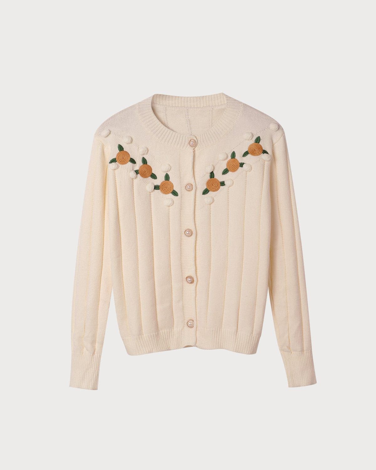The Floral Embroidered Wool Cardigan sold by rihoas product image thumbnail 5