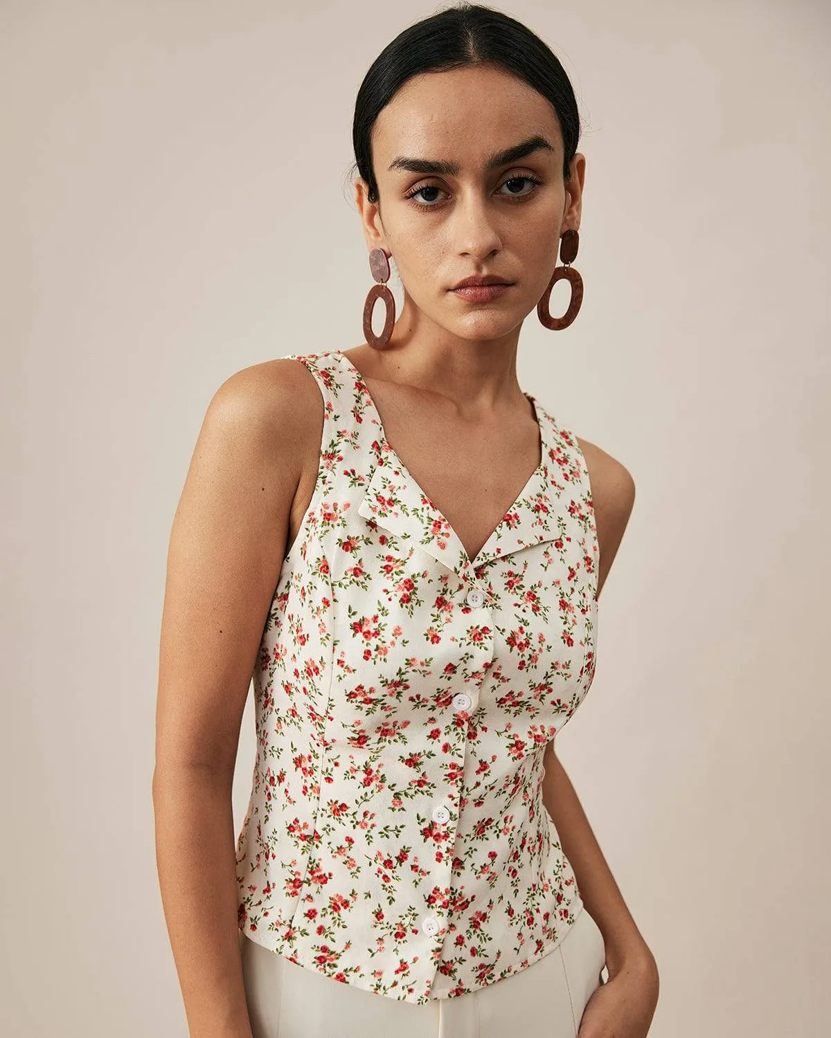 The Sleeveless Floral Shirt sold by rihoas