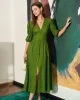 The Puff Sleeve Cutout Slit Maxi Dress sold by rihoas