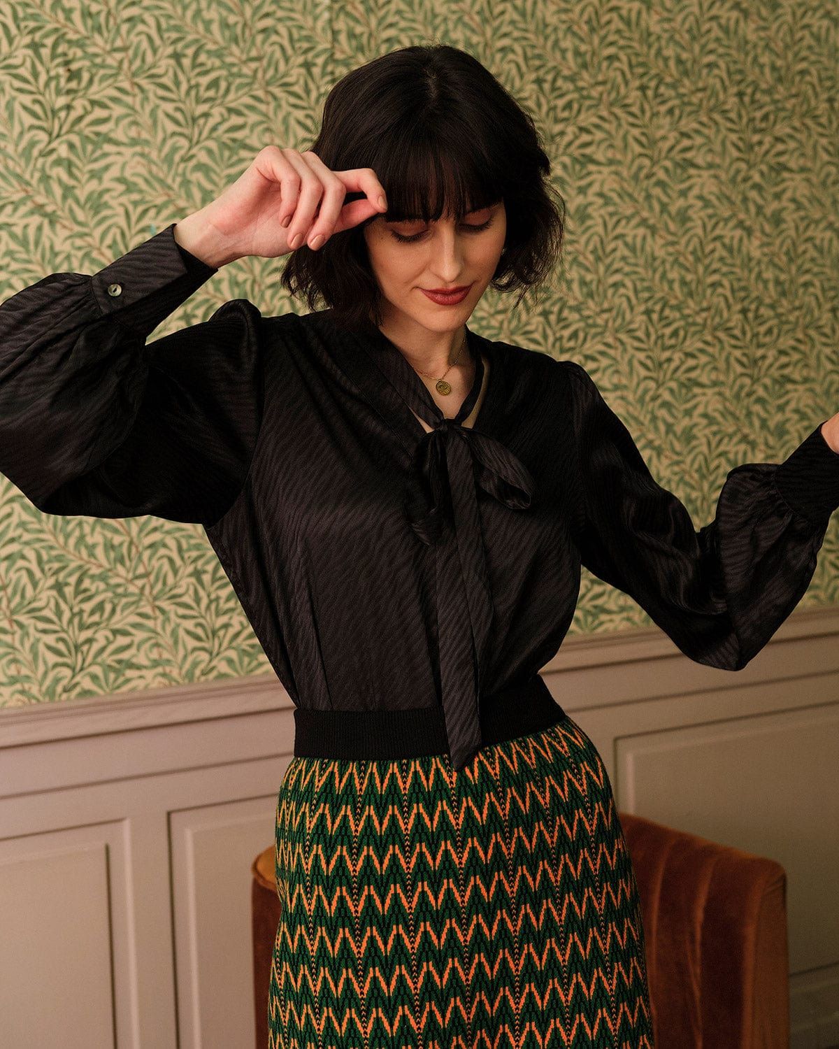 The Solid V Neck Knotted Blouse sold by rihoas product image thumbnail 3